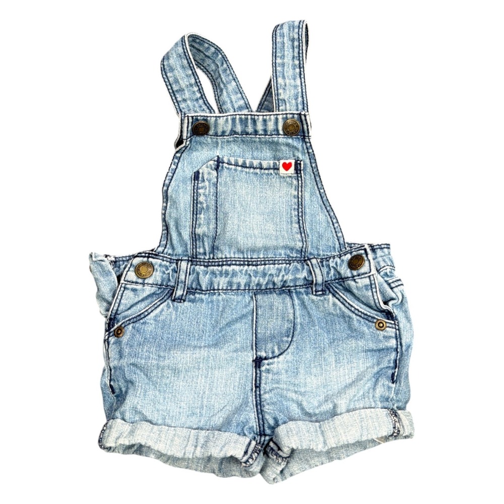 Carters Baby Girls Light Wash Denim Overall Shorts Shortalls 9 Months